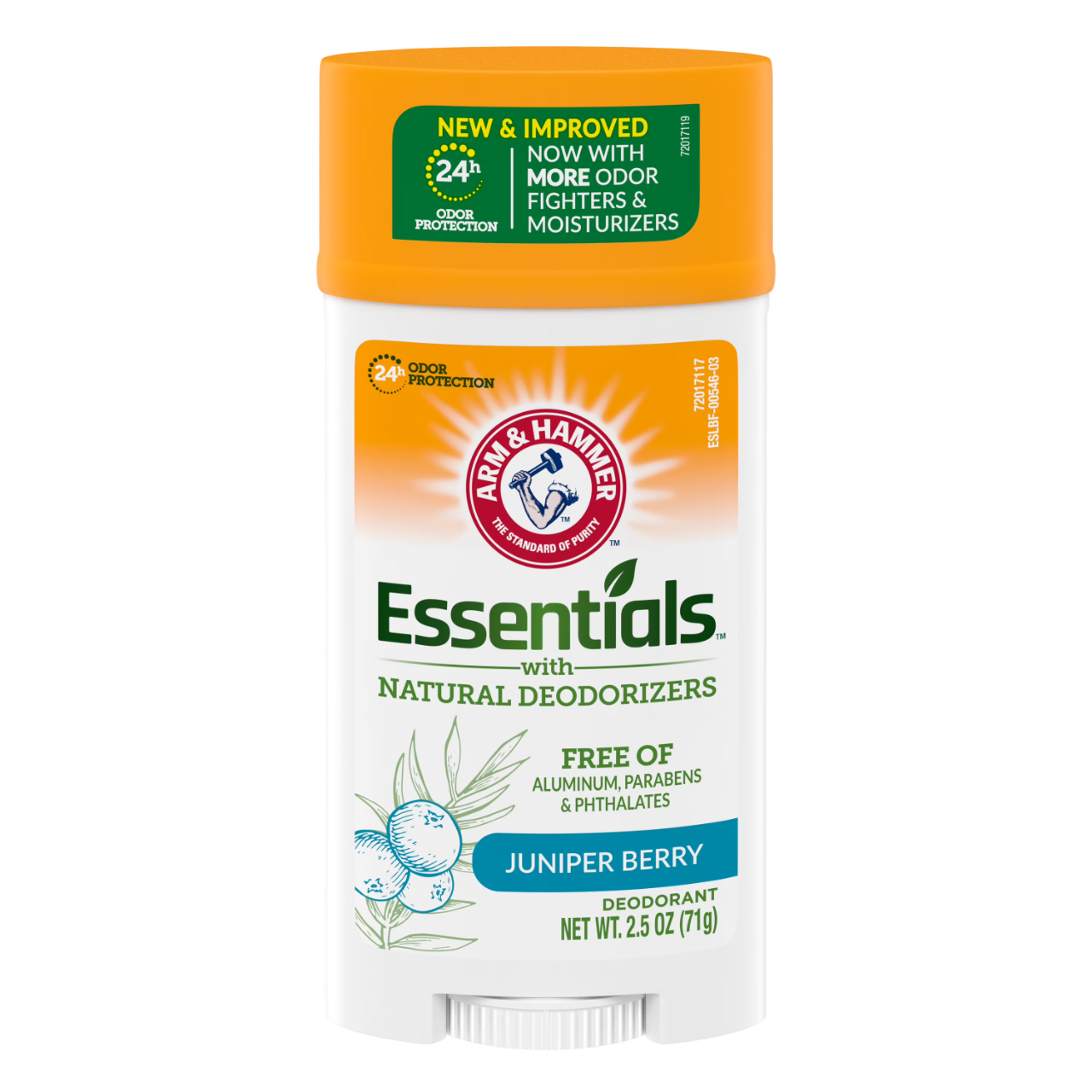 Arm & Hammer Essentials Solid Deodorant, Clean Juniper Berry, 2.5 oz, Unisex